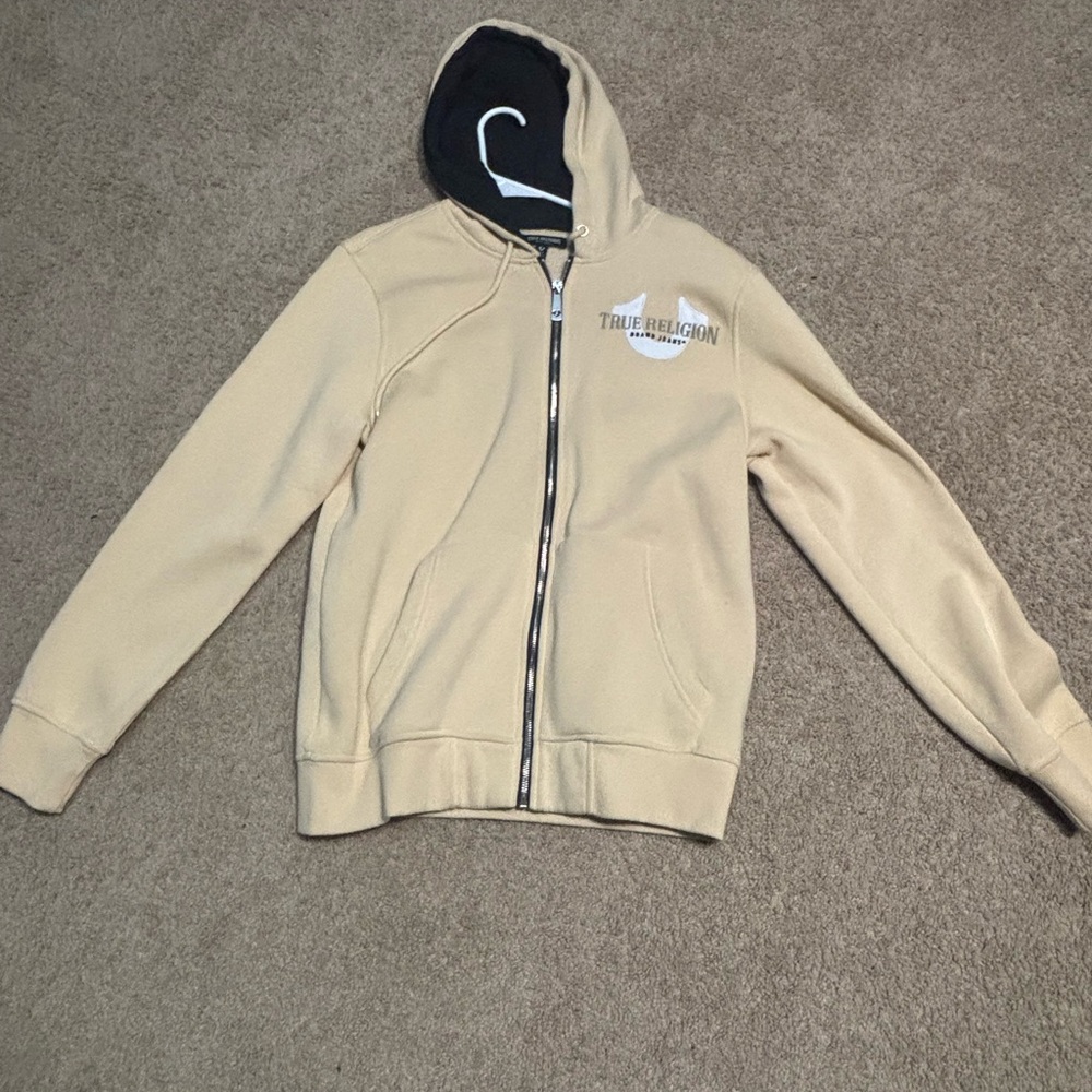 True Religion Tan Zip-Up Hoodie